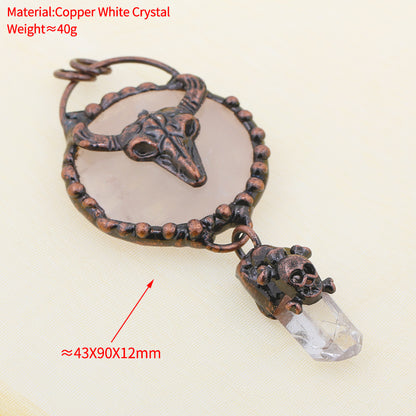 Boho Irregular Natural Clear Quartz Pendant Bronze Soldered Healing Stones Crystal Pendants For Necklaces Jewelry