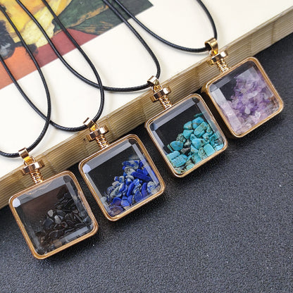 New arrival crystal chips bottle jewelry natural gemstone crystal wishing bottle pendant