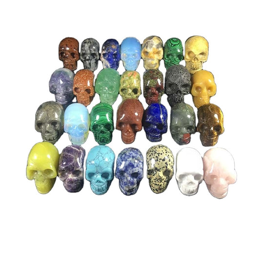 Factory production 2'' variety gemstone natural quartz crystal skulls for healing decoration