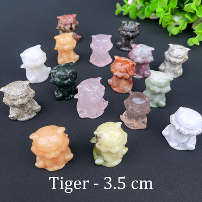 Wholesale Various Jasper Carved Crystal Stone Whale Dog Cat Bear Bunny Frog Mini Crystal Animal Carving