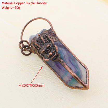 Boho Irregular Natural Clear Quartz Pendant Bronze Soldered Healing Stones Crystal Pendants For Necklaces Jewelry