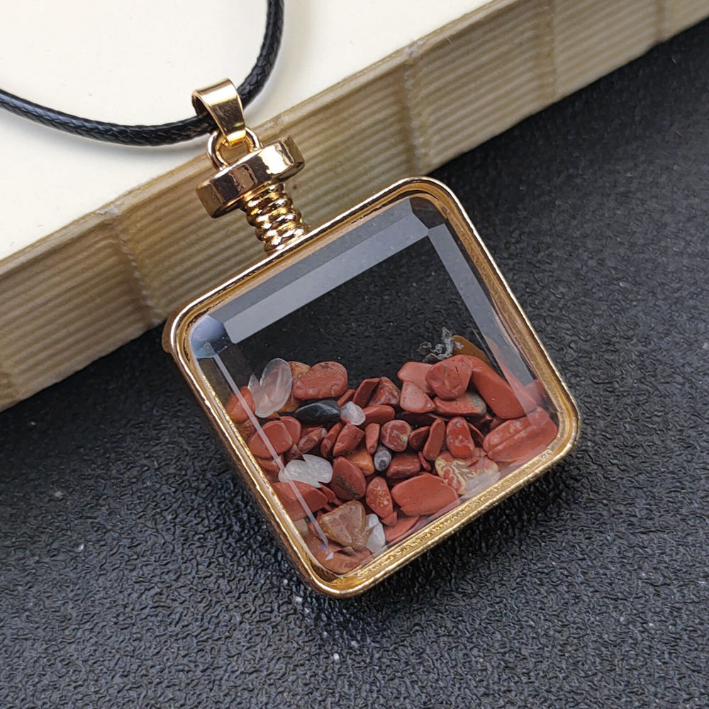 New arrival crystal chips bottle jewelry natural gemstone crystal wishing bottle pendant