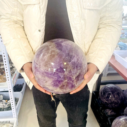 Hot sale Large size Natural Amethyst quartz crystal stone spheres Balls For fengshui decoration