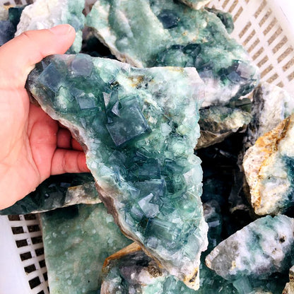 wholesale natural rough quartz stone mineral specimen healing  raw crystal green Fluorite cluster