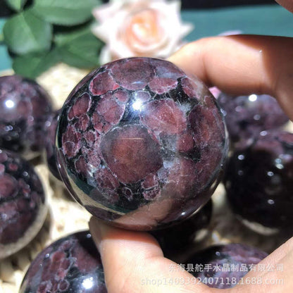 Wholesale High Quality Polished Natural Red Garnet Ball Gemstone Crystal Craft Sphere For Decoration