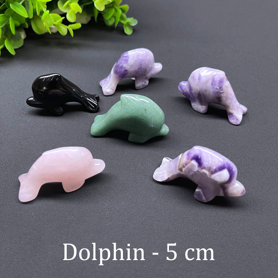 Wholesale Various Jasper Carved Crystal Stone Whale Dog Cat Bear Bunny Frog Mini Crystal Animal Carving