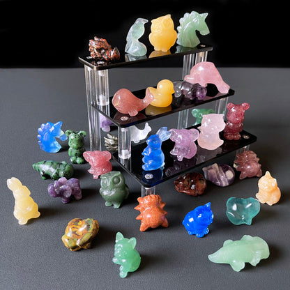 Wholesale Various Jasper Carved Crystal Stone Whale Dog Cat Bear Bunny Frog Mini Crystal Animal Carving