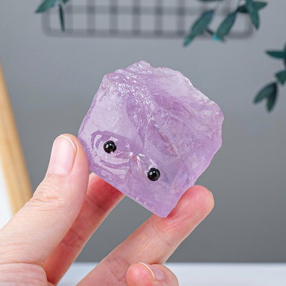 Hot sale natural gemstone crafts crystal animal carving raw stone crystal hedgehog