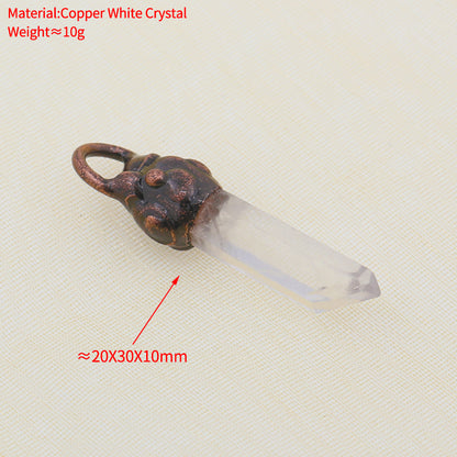 Boho Irregular Natural Clear Quartz Pendant Bronze Soldered Healing Stones Crystal Pendants For Necklaces Jewelry