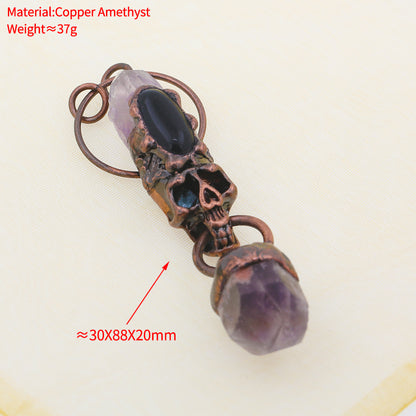 Boho Irregular Natural Clear Quartz Pendant Bronze Soldered Healing Stones Crystal Pendants For Necklaces Jewelry