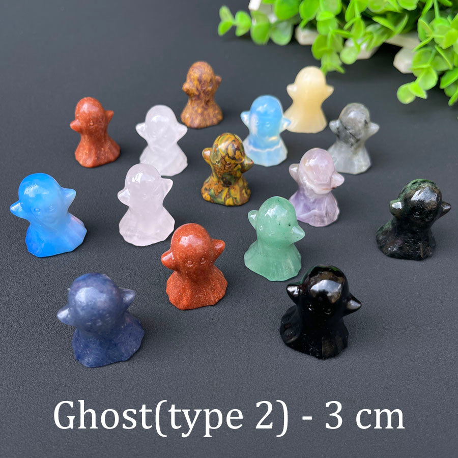 Wholesale Various Jasper Carved Crystal Stone Whale Dog Cat Bear Bunny Frog Mini Crystal Animal Carving