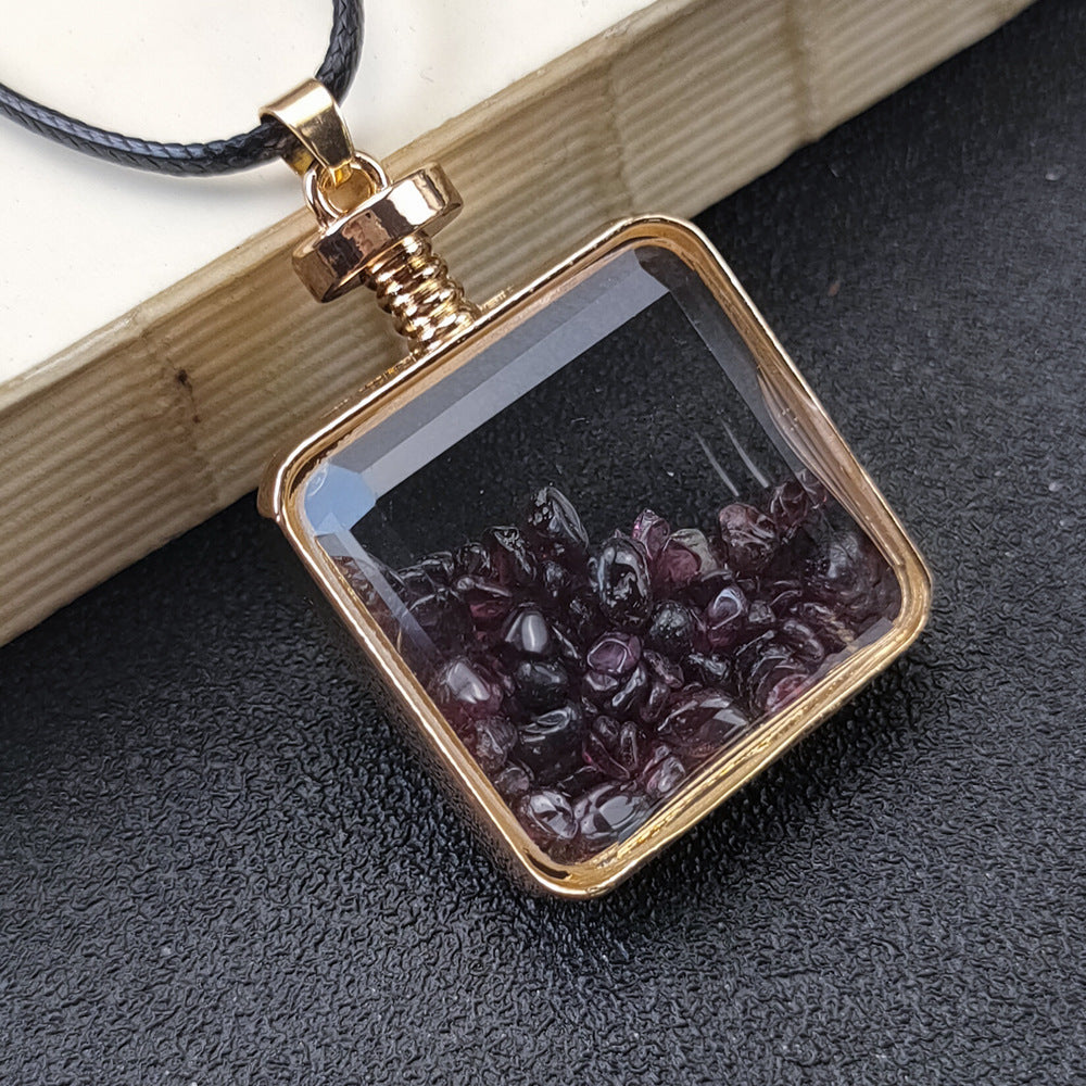 New arrival crystal chips bottle jewelry natural gemstone crystal wishing bottle pendant