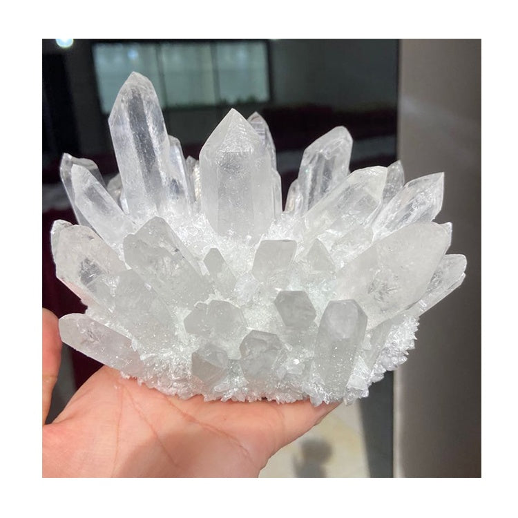 Natural Clear Quartz Cluster Nunatak Decoration White Crystal Cluster Dryse Geode Reiki Healing Column Point Radiation Resistant