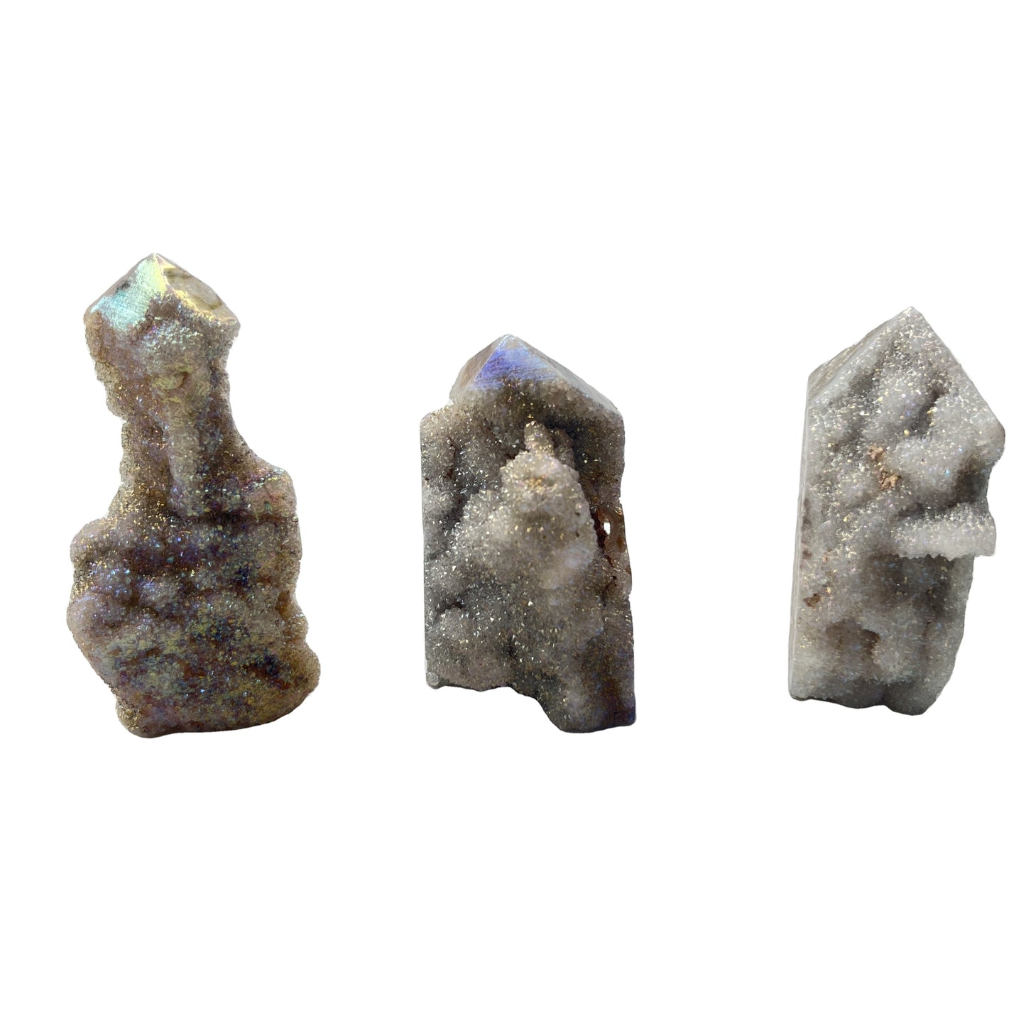 Natural High Quality Crystal Points, Healing Crystal Electroplated Zinc Ore Pillars Purple Glitter Home Decor