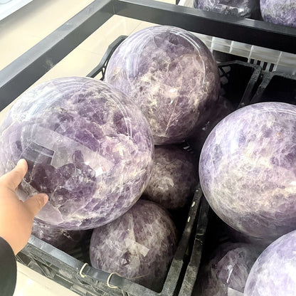 Hot sale Large size Natural Amethyst quartz crystal stone spheres Balls For fengshui decoration