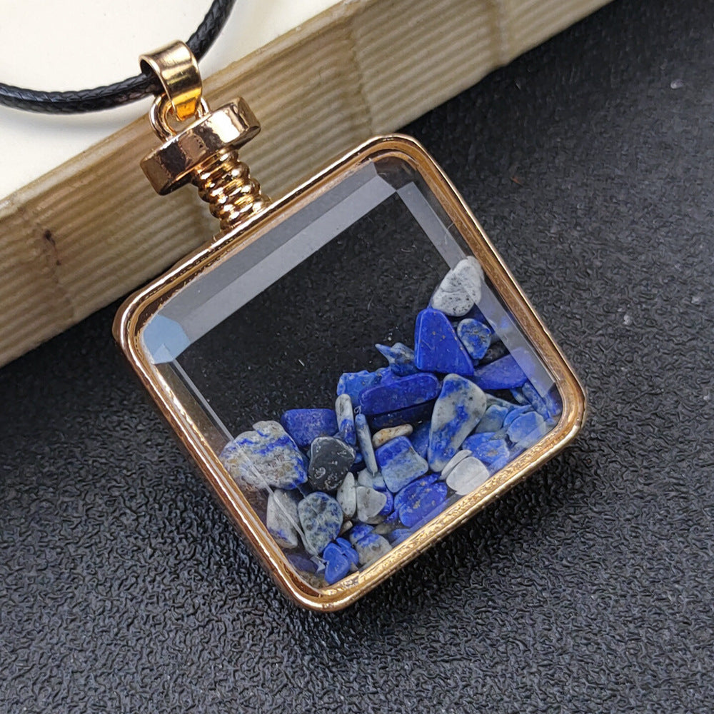 New arrival crystal chips bottle jewelry natural gemstone crystal wishing bottle pendant