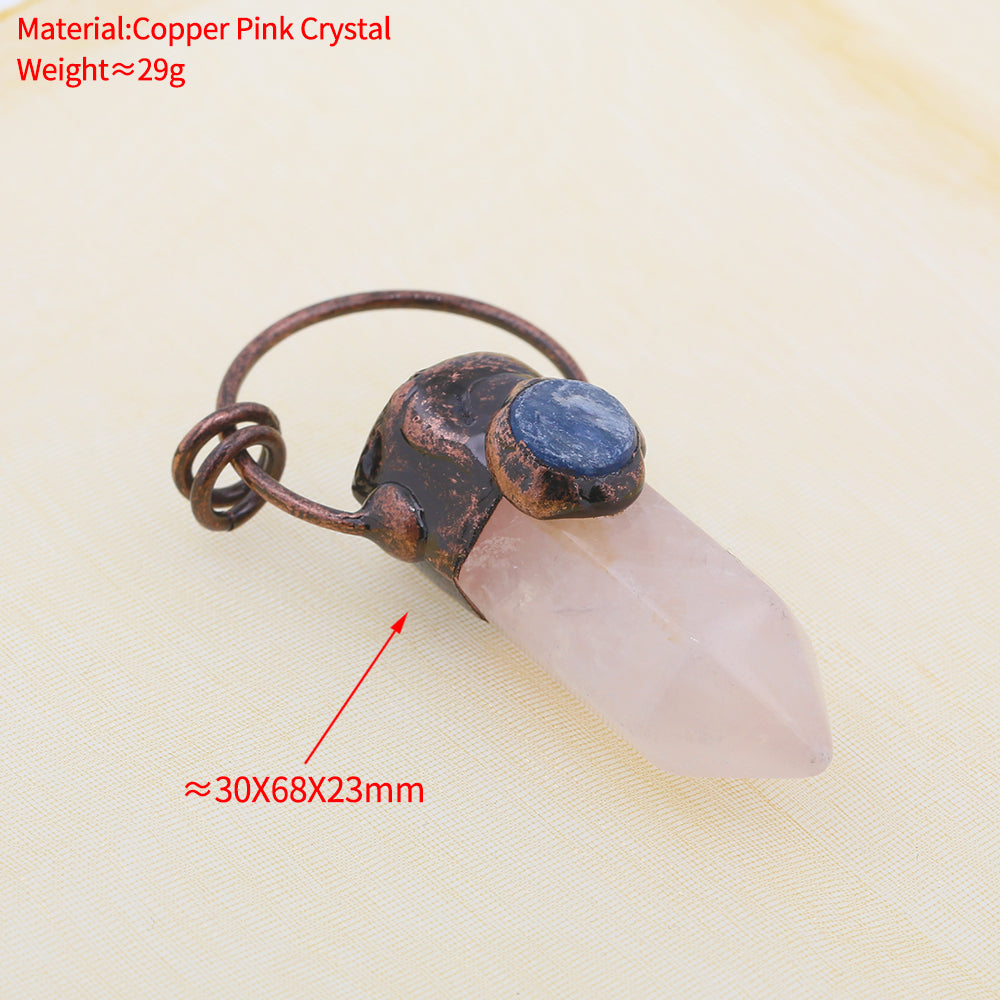 Boho Irregular Natural Clear Quartz Pendant Bronze Soldered Healing Stones Crystal Pendants For Necklaces Jewelry