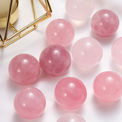 Wholesale 3cm natural healing energy magic divination pink rose quartz sphere crystals ball