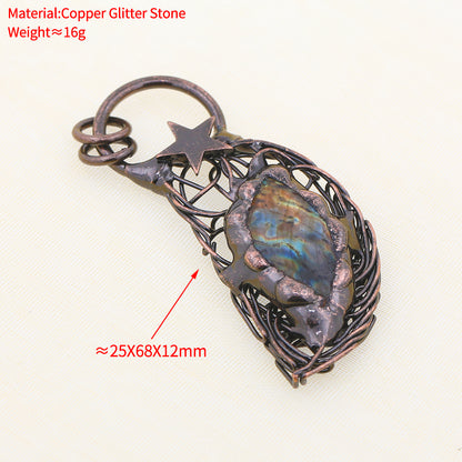 Boho Irregular Natural Clear Quartz Pendant Bronze Soldered Healing Stones Crystal Pendants For Necklaces Jewelry