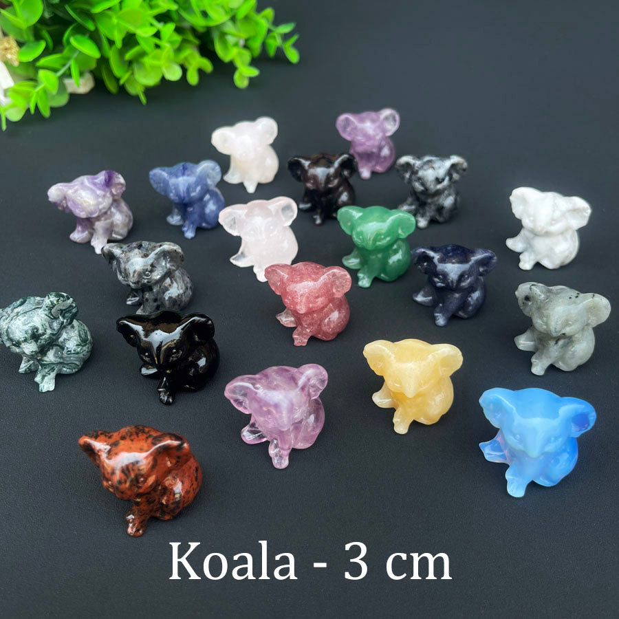 Wholesale Various Jasper Carved Crystal Stone Whale Dog Cat Bear Bunny Frog Mini Crystal Animal Carving