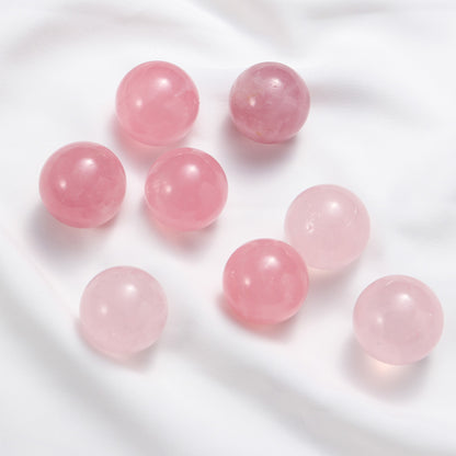 Wholesale 3cm natural healing energy magic divination pink rose quartz sphere crystals ball