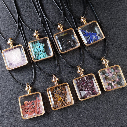 New arrival crystal chips bottle jewelry natural gemstone crystal wishing bottle pendant