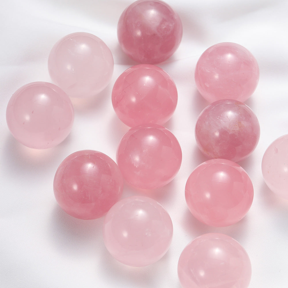 Wholesale 3cm natural healing energy magic divination pink rose quartz sphere crystals ball