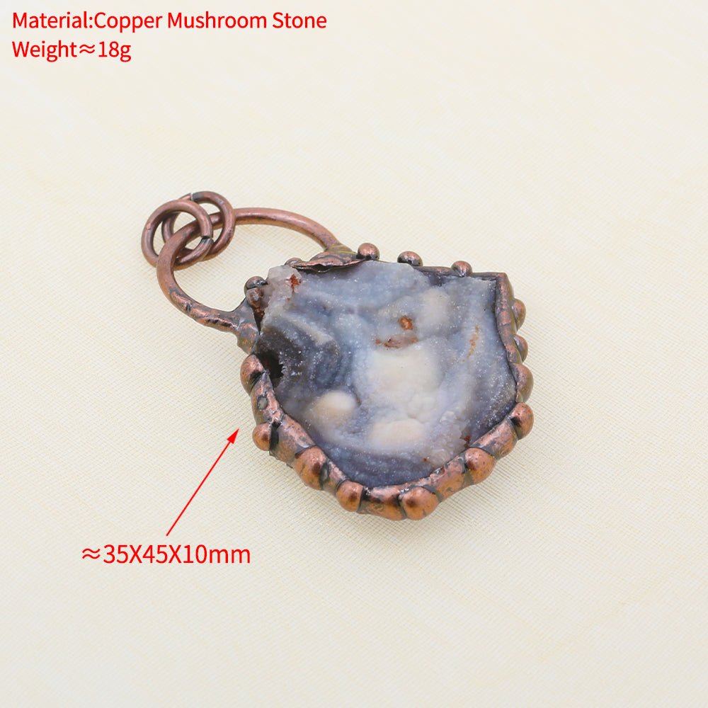 Boho Irregular Natural Clear Quartz Pendant Bronze Soldered Healing Stones Crystal Pendants For Necklaces Jewelry