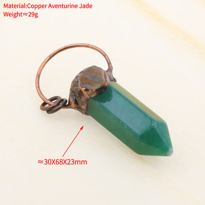 Boho Irregular Natural Clear Quartz Pendant Bronze Soldered Healing Stones Crystal Pendants For Necklaces Jewelry