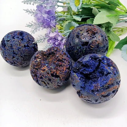 Wholesale Natural Azurite Malachite Sphere Hand Made Healing Crystal Blue Azurite Sphere Ball