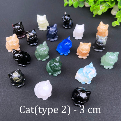 Wholesale Various Jasper Carved Crystal Stone Whale Dog Cat Bear Bunny Frog Mini Crystal Animal Carving