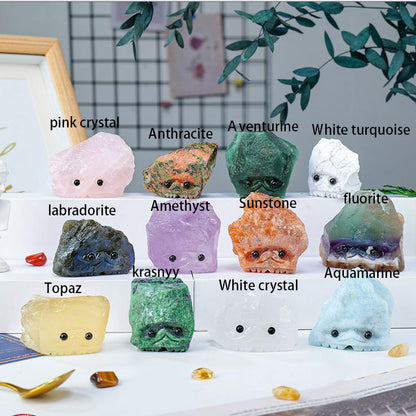 Hot sale natural gemstone crafts crystal animal carving raw stone crystal hedgehog