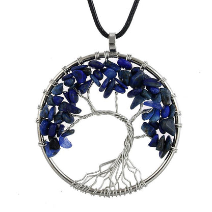 Latest 2023 Natural Crystal 7 Chakra Tree of Life Pendant for Knowledge and Wisdom Available At Reasonable Price