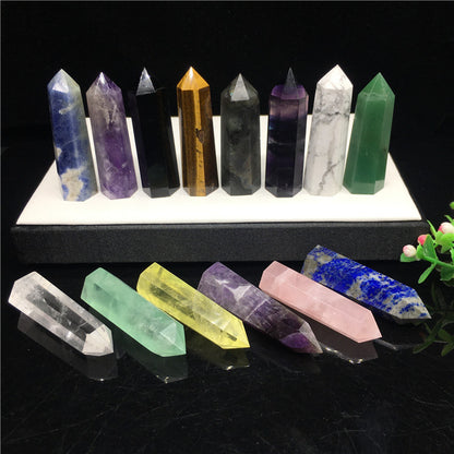 Natural Crystal Hexagonal Prism Single Tip Crystal Column Standard Multi-Material Semi-Precious Stone Crystal Column Decoration Wholesale