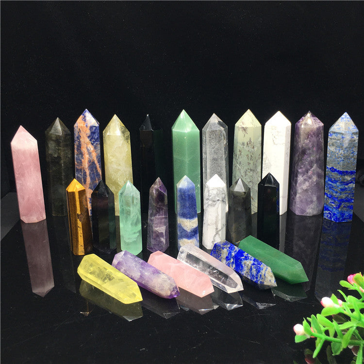 Natural Crystal Hexagonal Prism Single Tip Crystal Column Standard Multi-Material Semi-Precious Stone Crystal Column Decoration Wholesale