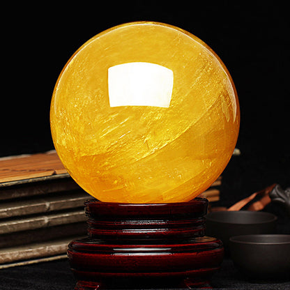 Natural Yellow Crystal Ball Decoration Citrine Ball Rough Stone Large and Small One Piece Dropshipping Factory Direct Gift