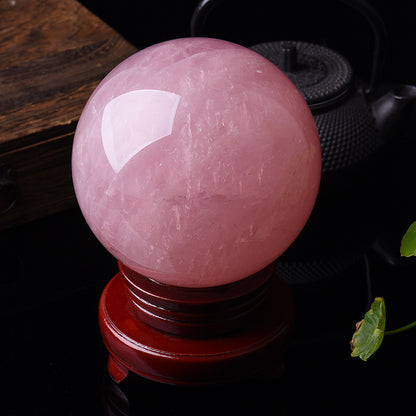 Wholesale Supply Natural Pink Crystal Ball Ornaments Home Living Room Bedroom Pink Crystal Ball Crafts Rough Stone Polished