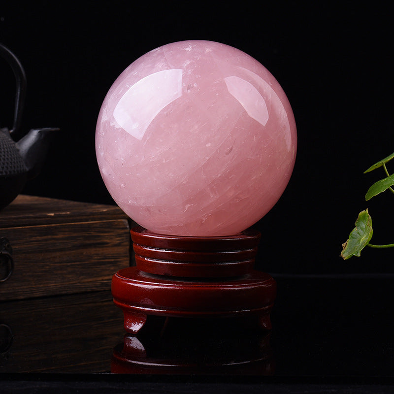 Wholesale Supply Natural Pink Crystal Ball Ornaments Home Living Room Bedroom Pink Crystal Ball Crafts Rough Stone Polished